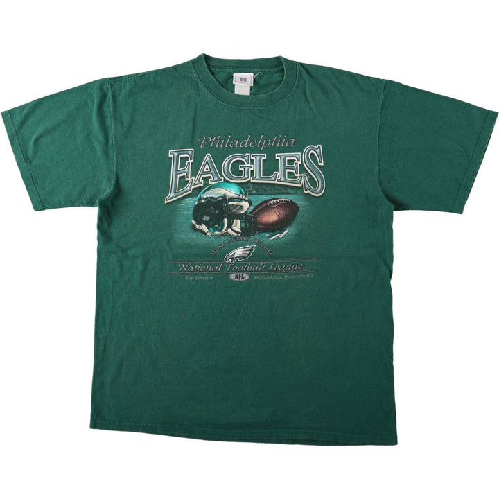NFL Philadelphia Eagles sports print T-shirt, men's size XL (equivalent), crew neck. unclear green type Vintage Second Hand