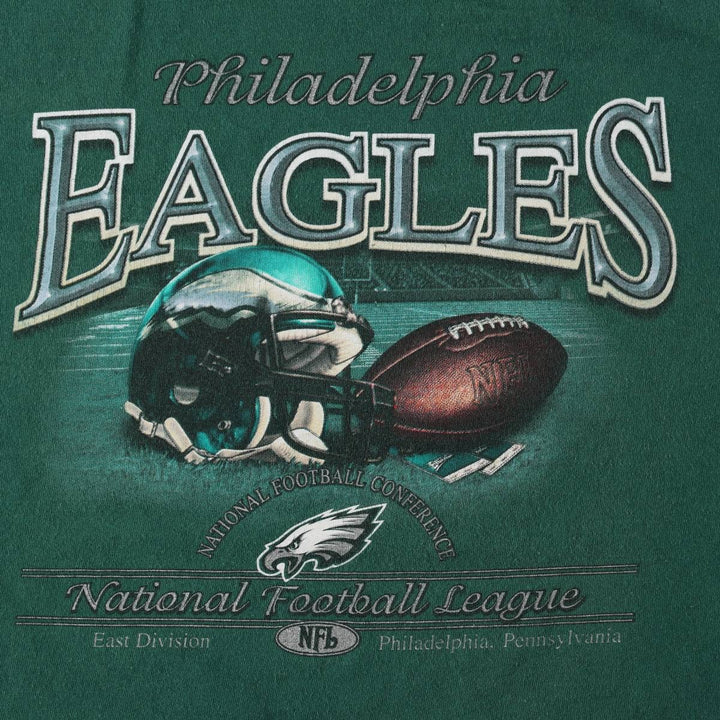 NFL Philadelphia Eagles sports print T-shirt, men's size XL (equivalent), crew neck. unclear green type Vintage Second Hand