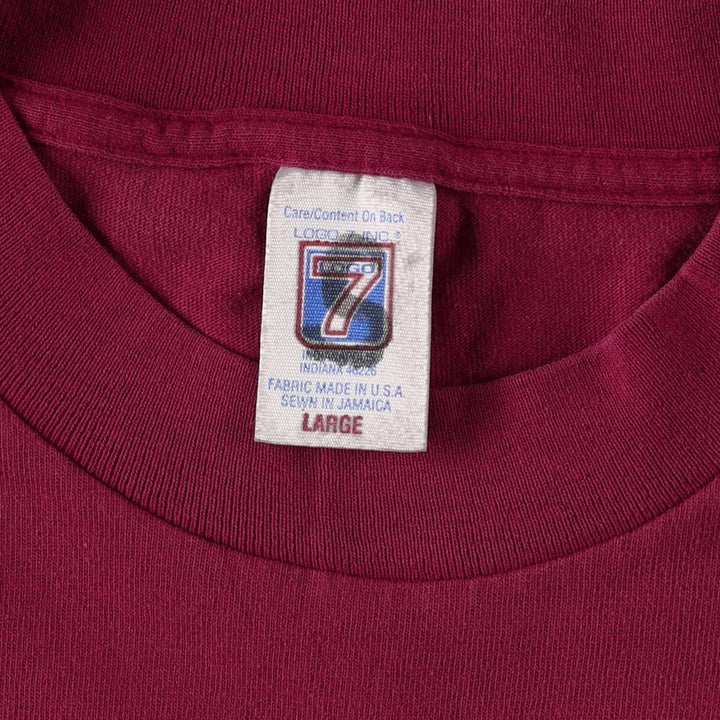 90'S LOGO7 NHL Arizona Coyotes Sports Print T-Shirt, Men's Size L (approx.), Vintage cotton red type Vintage Second Hand