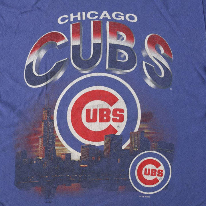 2000'S DYNASTY MLB CHICAGO CUBS sports print T-shirt, men's size M (approx.) cotton blue type Vintage Second Hand