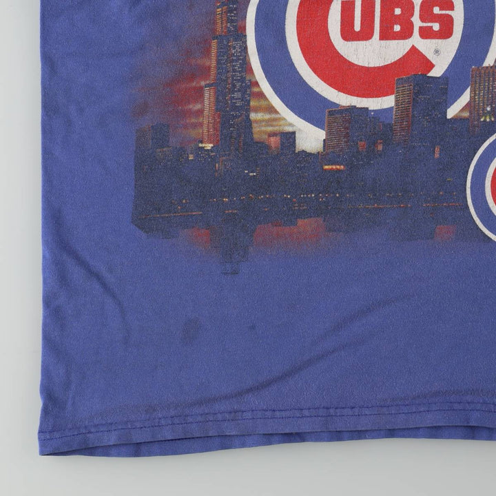 2000'S DYNASTY MLB CHICAGO CUBS sports print T-shirt, men's size M (approx.) cotton blue type Vintage Second Hand
