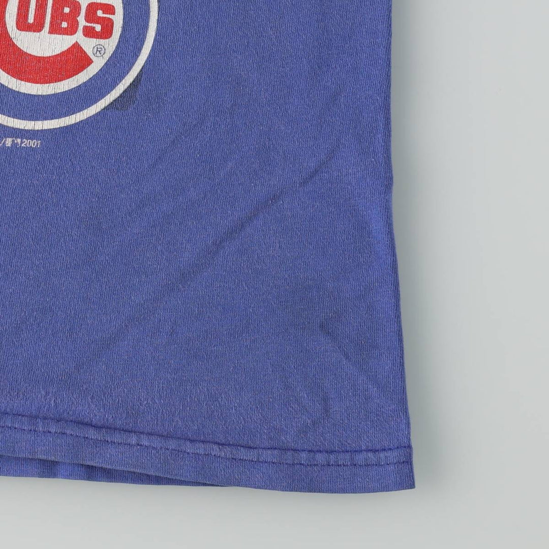 2000'S DYNASTY MLB CHICAGO CUBS sports print T-shirt, men's size M (approx.) cotton blue type Vintage Second Hand