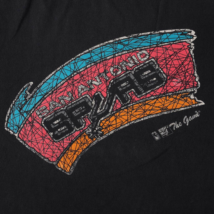 90'S The Game NBA SAN ANTONIO SPURS Sports Print T-Shirt, Men's Size L (approx.), Vintage cotton black type Vintage Second Hand
