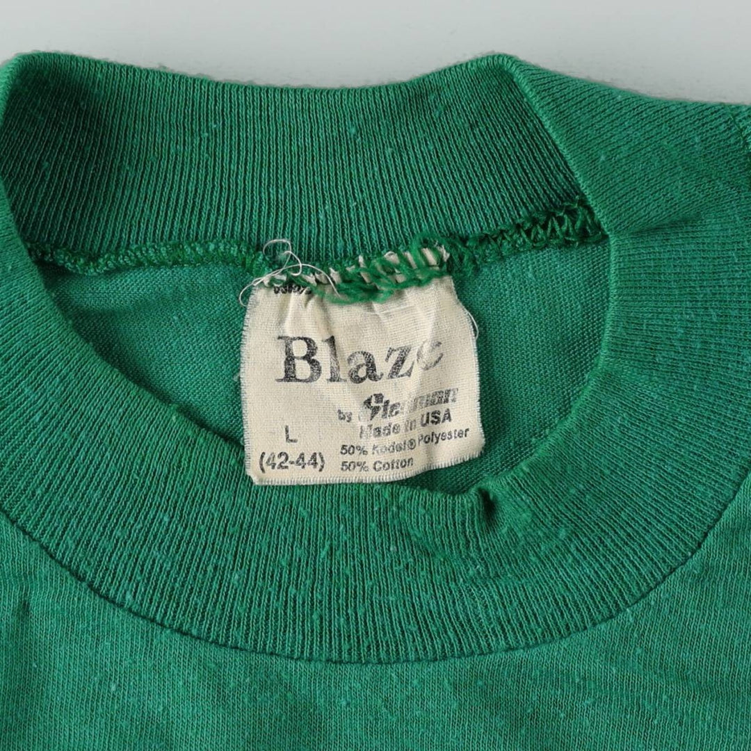 80'S Stedman Blaze New York Jets sports print T-shirt, Made in USA, Men's size L equivalent, Vintage polyester green type Vintage Second Hand