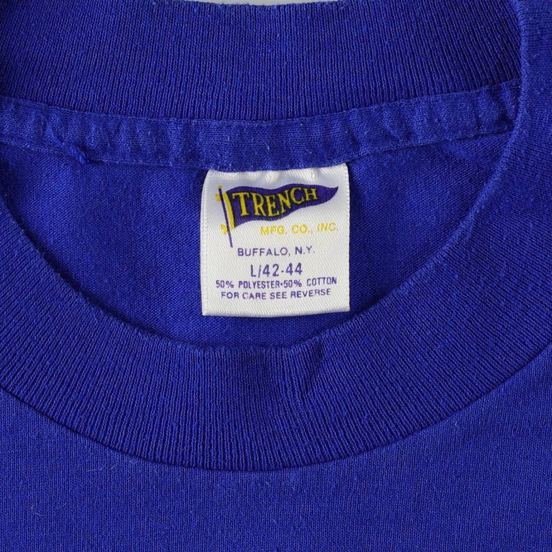 80'S TRENCH MLB NEW YORK METS Sports Print T-Shirt, Made in USA, Men's Size L (approx.), Vintage polyester blue type Vintage Second Hand