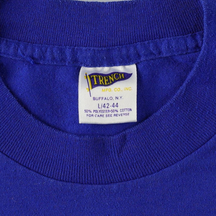 80'S TRENCH MLB NEW YORK METS Sports Print T-Shirt, Made in USA, Men's Size L (approx.), Vintage polyester blue type Vintage Second Hand