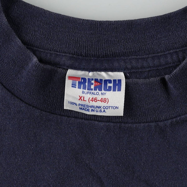 90'S TRENCH NFL DALLAS COWBOYS (Dallas Cowboys) Sports Print T-Shirt, Made in USA, Men's XL (approx.) Vintage cotton navy blue type Vintage Second Hand