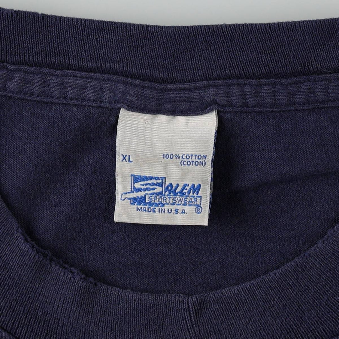 90'S SALEM NFL DENVER BRONCOS Sports Print T-Shirt, Made in USA, Men's XL (approx.) Vintage cotton navy blue type Vintage Second Hand