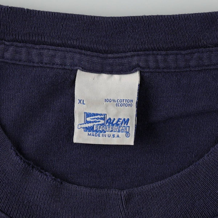 90'S SALEM NFL DENVER BRONCOS Sports Print T-Shirt, Made in USA, Men's XL (approx.) Vintage cotton navy blue type Vintage Second Hand