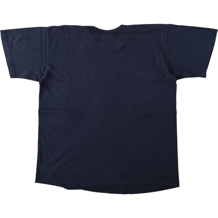 90'S Logo Seven MLB Atlanta Braves Sports Print T-Shirt, Made in USA, Men's Size L (approx.), Vintage cotton navy blue type Vintage Second Hand