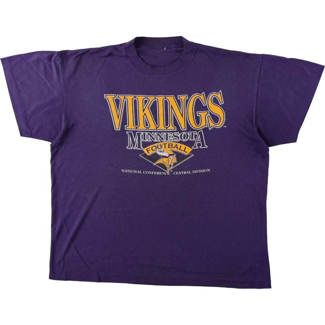NFL Minnesota Vikings sports print t-shirt, men's size XL (equivalent), vintage. unclear purple type Vintage Second Hand