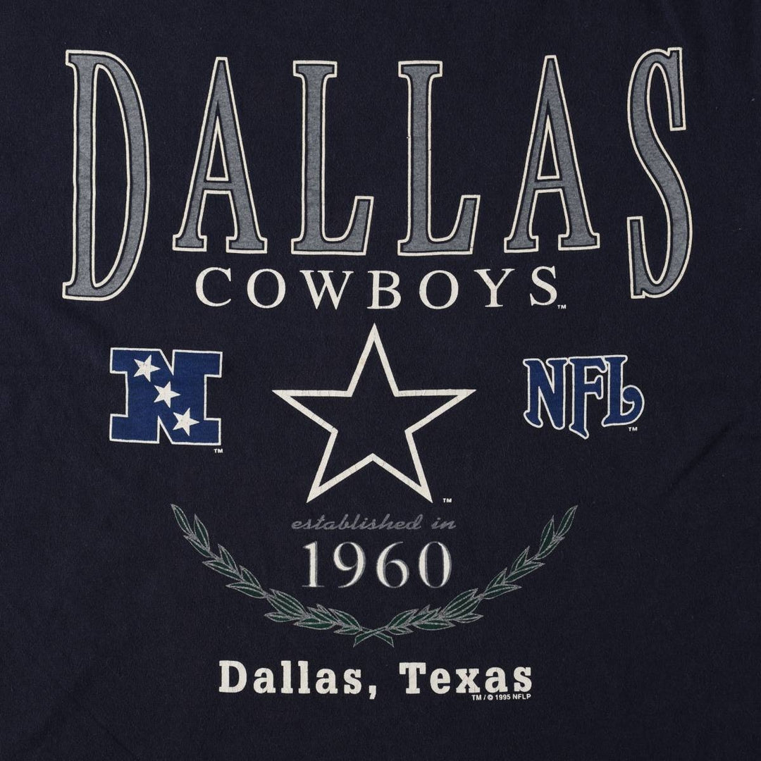 90'S GALT SAND NFL DALLAS COWBOYS (Dallas Cowboys) Sports Print T-Shirt, Made in USA, Men's Size L (approx.), Vintage cotton navy blue type Vintage Second Hand