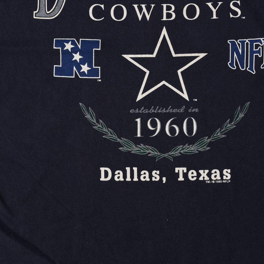 90'S GALT SAND NFL DALLAS COWBOYS (Dallas Cowboys) Sports Print T-Shirt, Made in USA, Men's Size L (approx.), Vintage cotton navy blue type Vintage Second Hand
