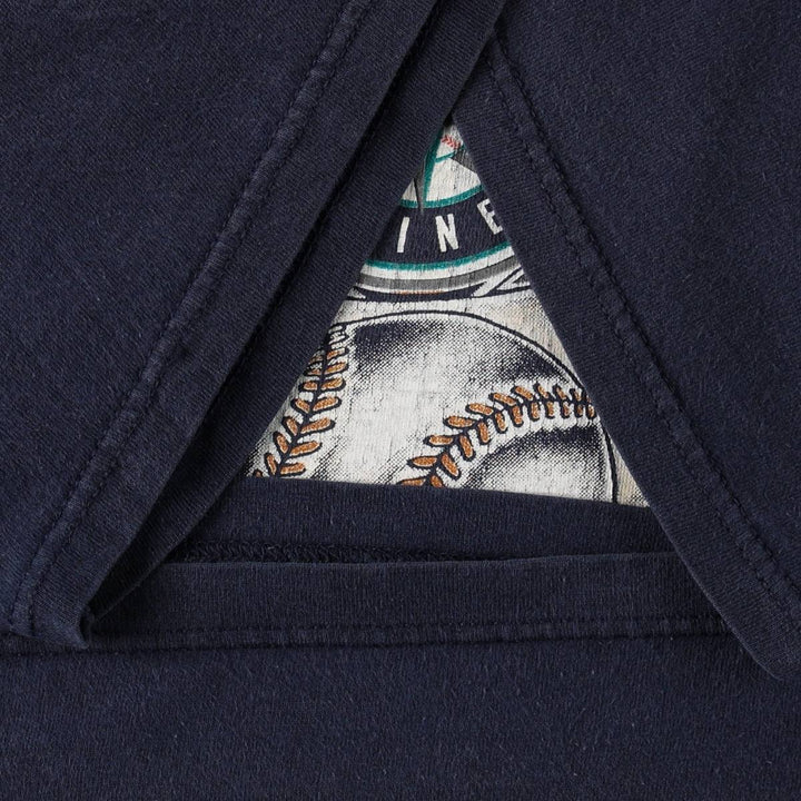 90'S LOGO7 MLB SEATTLE MARINERS Sports Print T-Shirt, Men's XL (approx.) Vintage cotton navy blue type Vintage Second Hand