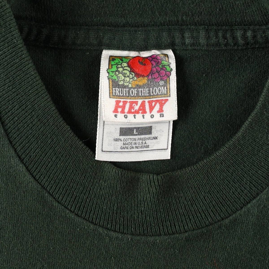 90'S Fruit of the Loom Green Bay Packers sports print T-shirt, Made in USA, Men's size L equivalent, Vintage cotton green type Vintage Second Hand