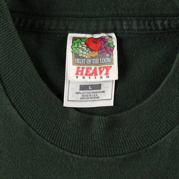 90'S Fruit of the Loom Green Bay Packers sports print T-shirt, Made in USA, Men's size L equivalent, Vintage cotton green type Vintage Second Hand