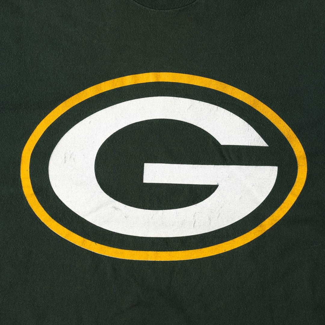 90'S Fruit of the Loom Green Bay Packers sports print T-shirt, Made in USA, Men's size L equivalent, Vintage cotton green type Vintage Second Hand