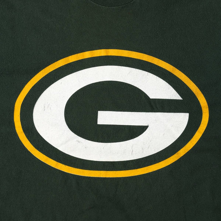 90'S Fruit of the Loom Green Bay Packers sports print T-shirt, Made in USA, Men's size L equivalent, Vintage cotton green type Vintage Second Hand