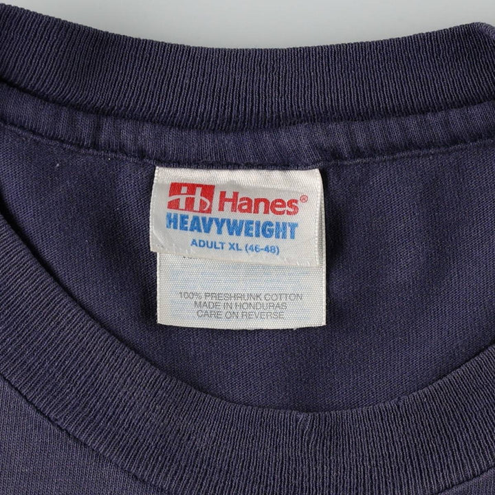 90'S Hanes Heavyweight New York Yankees Sports Print T-Shirt, Men's XL equivalent, Vintage cotton navy blue type Vintage Second Hand