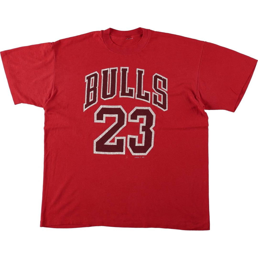 LOGO7 NBA CHICAGO BULLS Sports Print T-Shirt, Men's Size L (Equivalent), Vintage unclear red type Vintage Second Hand