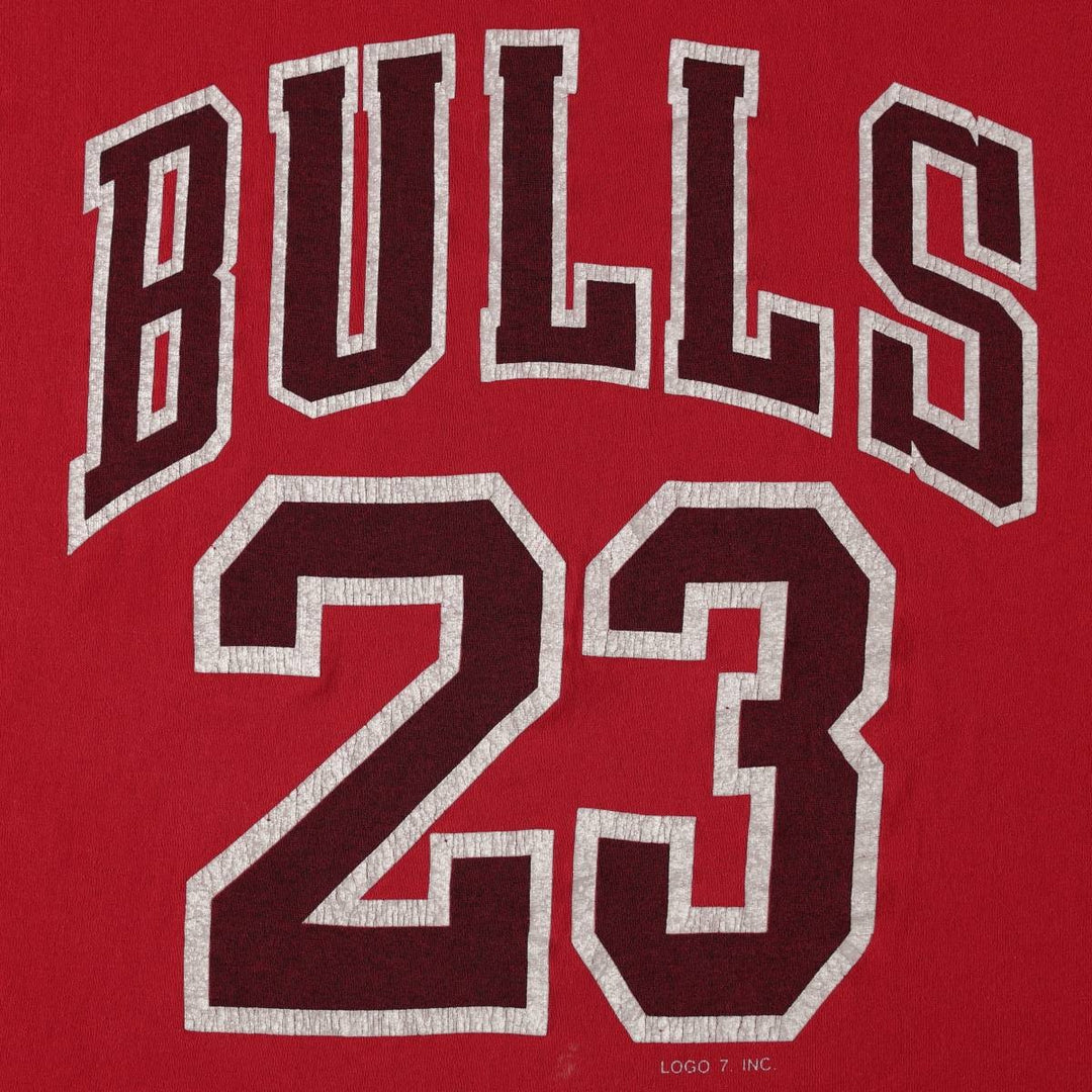 LOGO7 NBA CHICAGO BULLS Sports Print T-Shirt, Men's Size L (Equivalent), Vintage unclear red type Vintage Second Hand