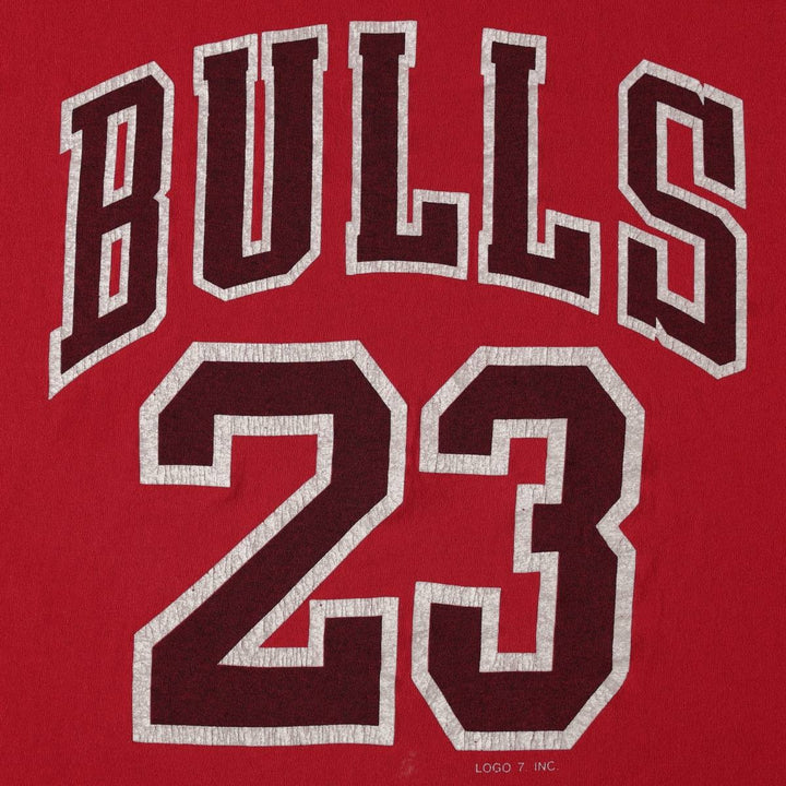 LOGO7 NBA CHICAGO BULLS Sports Print T-Shirt, Men's Size L (Equivalent), Vintage unclear red type Vintage Second Hand