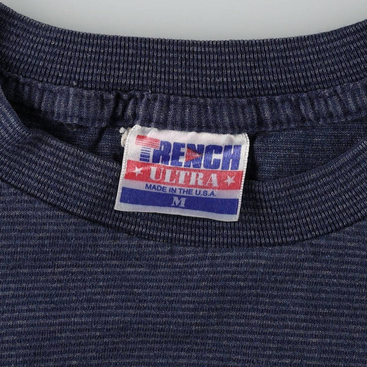 90'S TRENCH Cleveland Indians Border Pattern Sport Print T-Shirt, Made in USA, Men's Size M (Equivalent), Vintage cotton navy blue type Vintage Second Hand