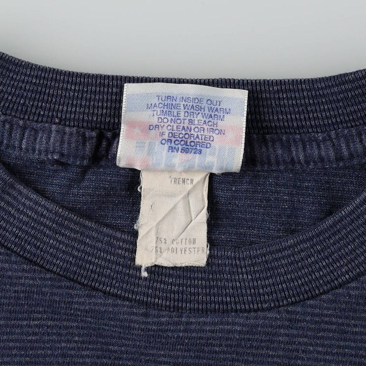 90'S TRENCH Cleveland Indians Border Pattern Sport Print T-Shirt, Made in USA, Men's Size M (Equivalent), Vintage cotton navy blue type Vintage Second Hand
