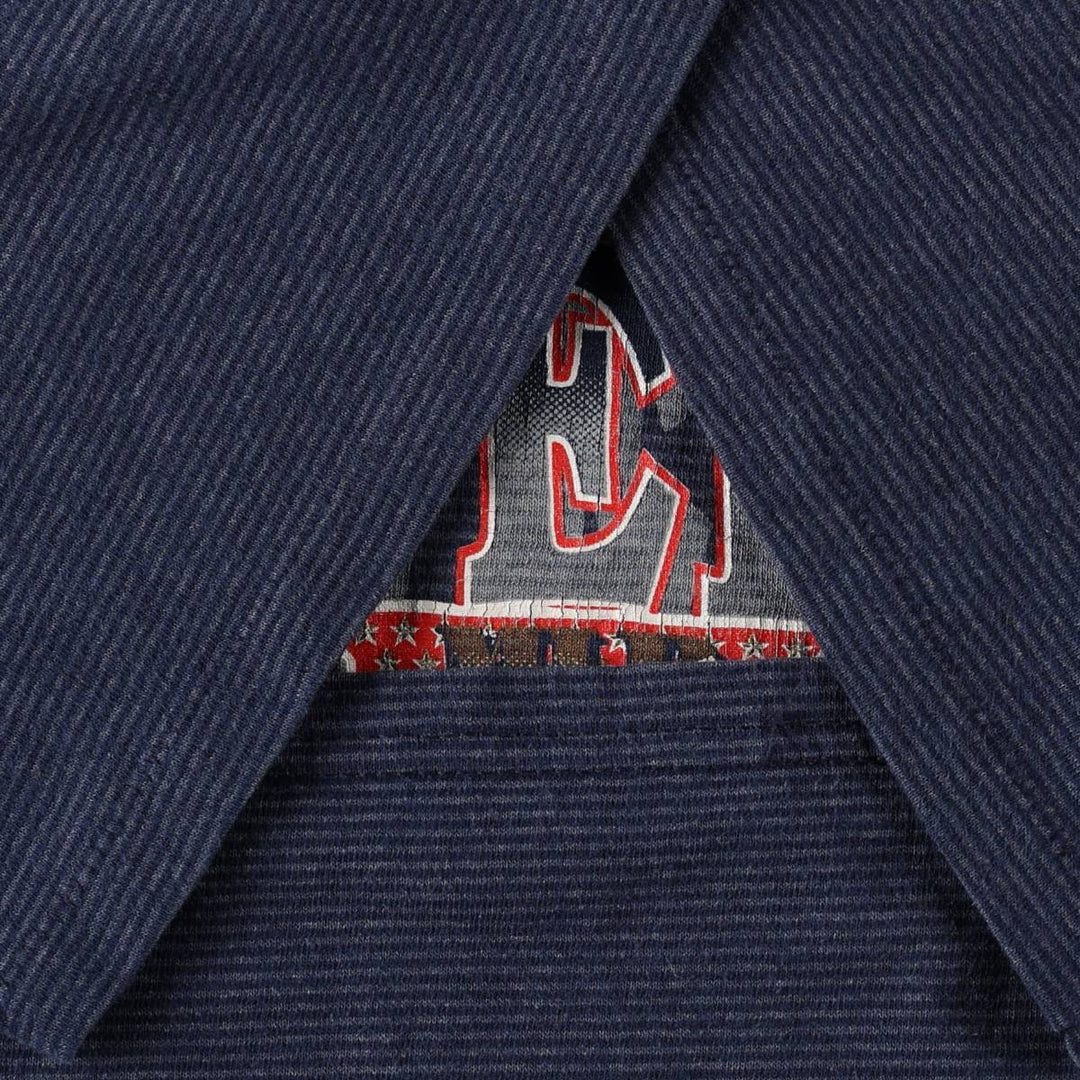 90'S TRENCH Cleveland Indians Border Pattern Sport Print T-Shirt, Made in USA, Men's Size M (Equivalent), Vintage cotton navy blue type Vintage Second Hand