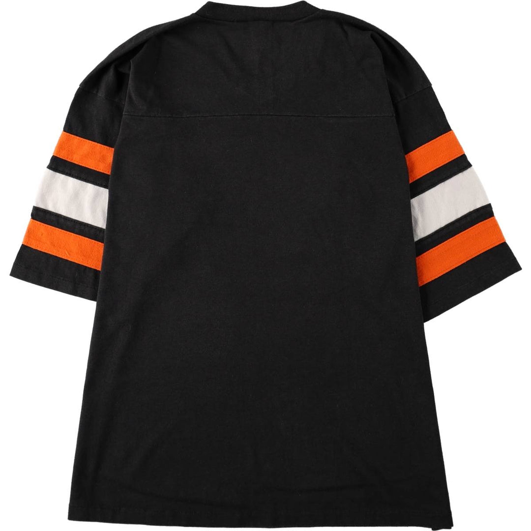 80'S Logo Seven Cincinnati Bengals SUPER BOWL XXIII Football 3/4 Sleeve T-Shirt, Men's Size L (Equivalent), Vintage unclear black type Vintage Second Hand
