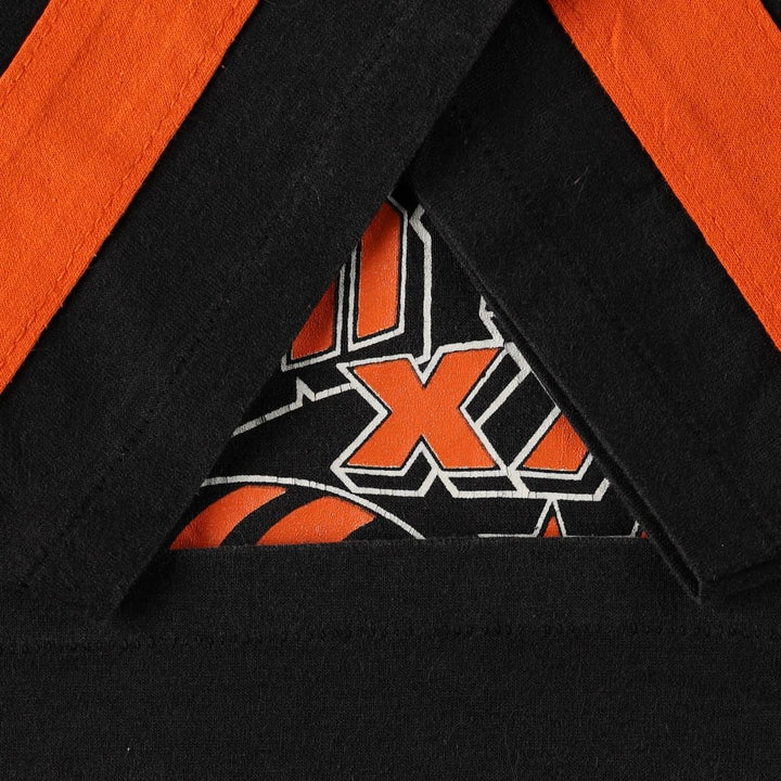 80'S Logo Seven Cincinnati Bengals SUPER BOWL XXIII Football 3/4 Sleeve T-Shirt, Men's Size L (Equivalent), Vintage unclear black type Vintage Second Hand