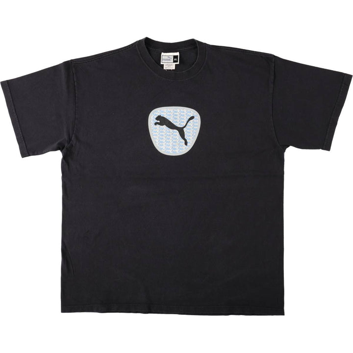 90'S Puma logo print t-shirt, men's size L equivalent, vintage. cotton black type Vintage Second Hand