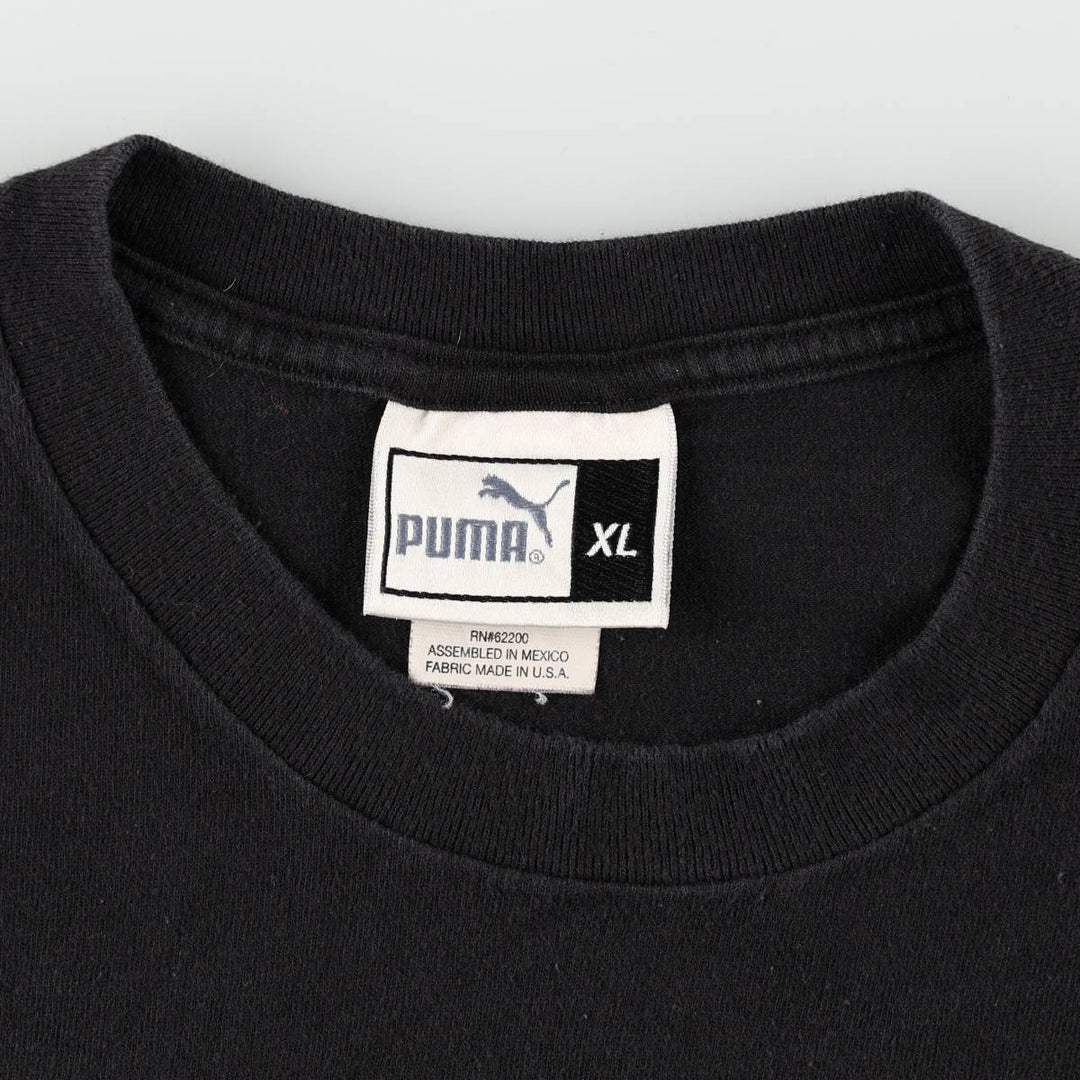 90'S Puma logo print t-shirt, men's size L equivalent, vintage. cotton black type Vintage Second Hand
