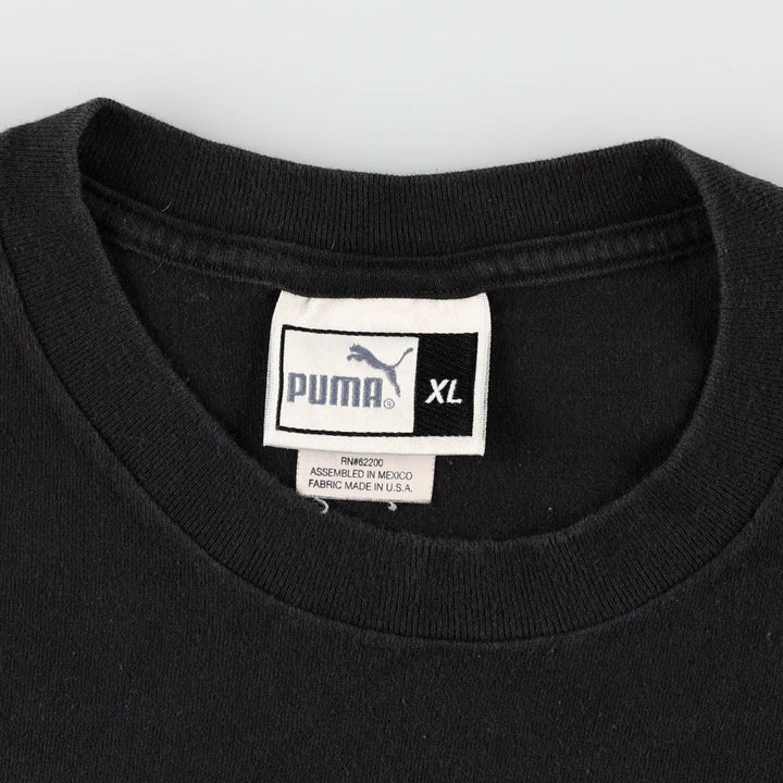 90'S Puma logo print t-shirt, men's size L equivalent, vintage. cotton black type Vintage Second Hand