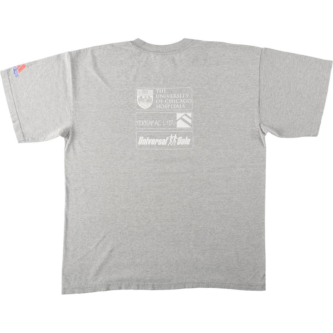 2000'S Adidas sports t-shirt, made in USA, men's size L (approx.) cotton gray type Vintage Second Hand