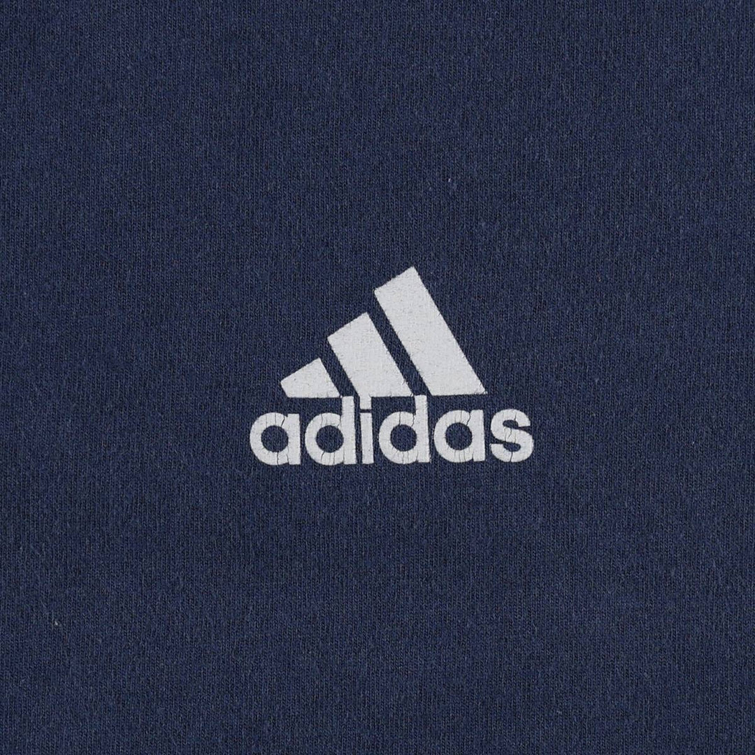 Adidas T-shirt with a single logo, made in Canada, men's size L. cotton navy blue type Vintage Second Hand