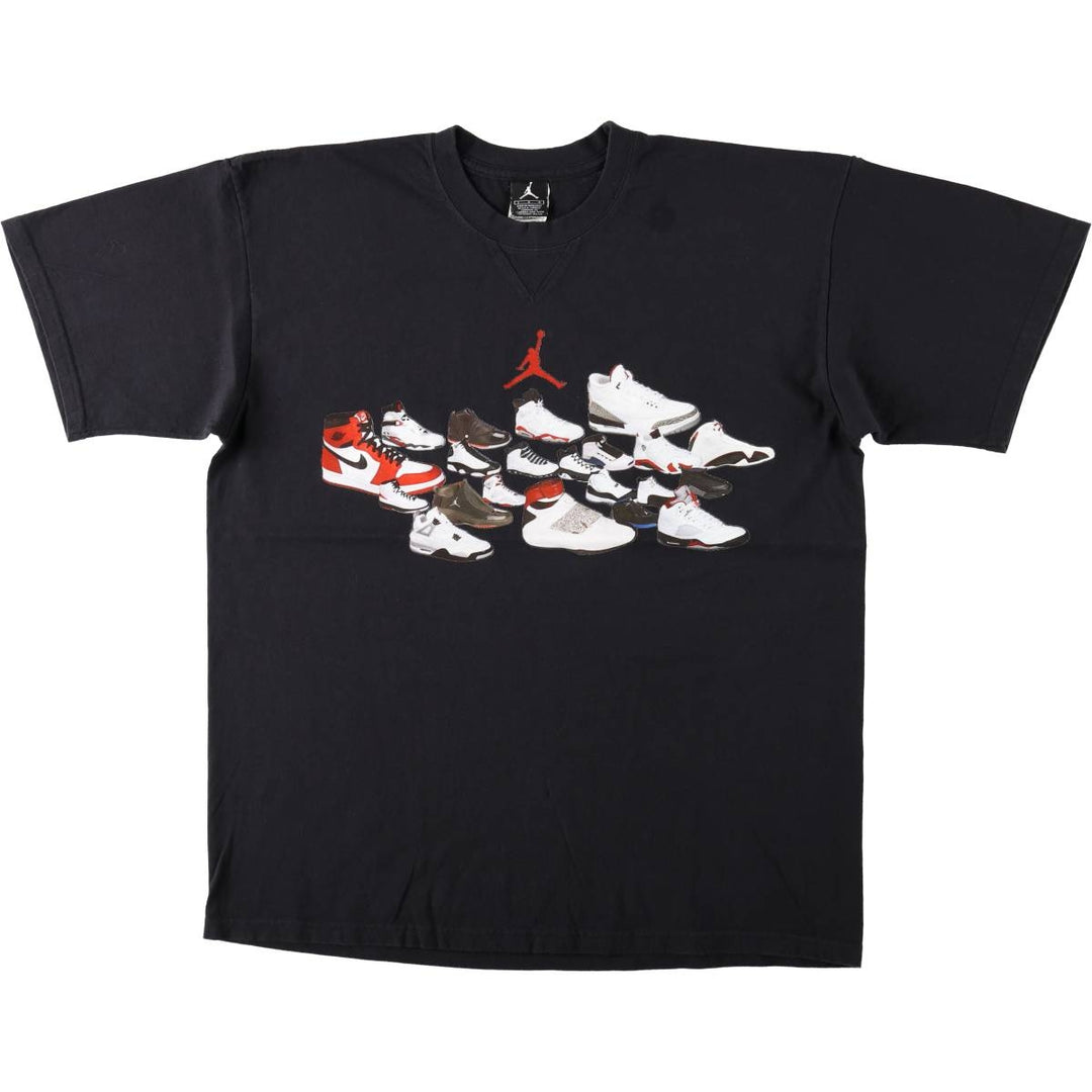 Nike AIR JORDAN sports print T-shirt, men's size L (approx.) cotton black type Vintage Second Hand