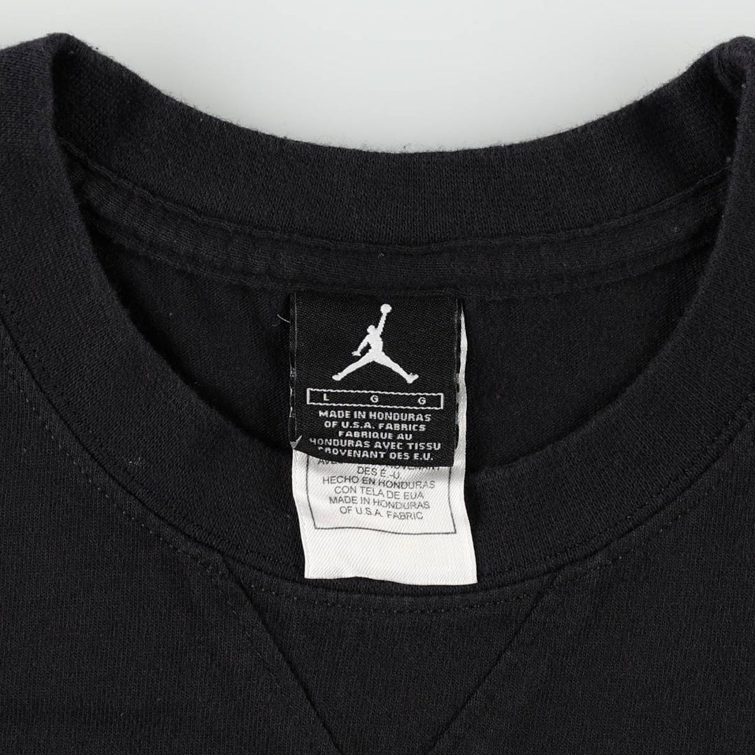 Nike AIR JORDAN sports print T-shirt, men's size L (approx.) cotton black type Vintage Second Hand