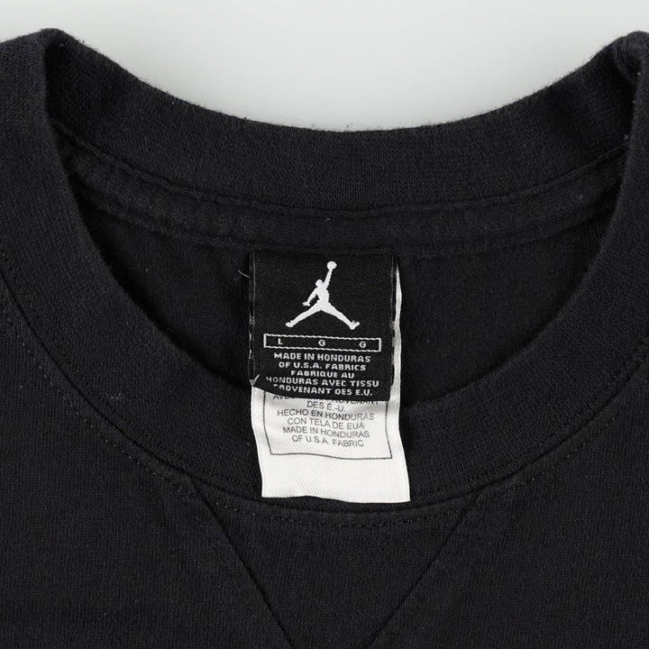 Nike AIR JORDAN sports print T-shirt, men's size L (approx.) cotton black type Vintage Second Hand