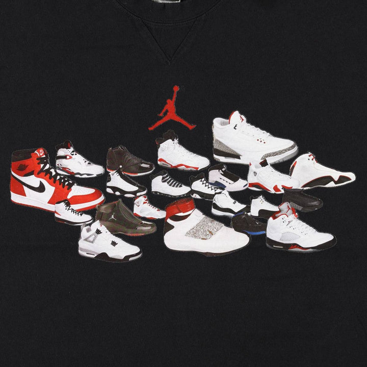 Nike AIR JORDAN sports print T-shirt, men's size L (approx.) cotton black type Vintage Second Hand