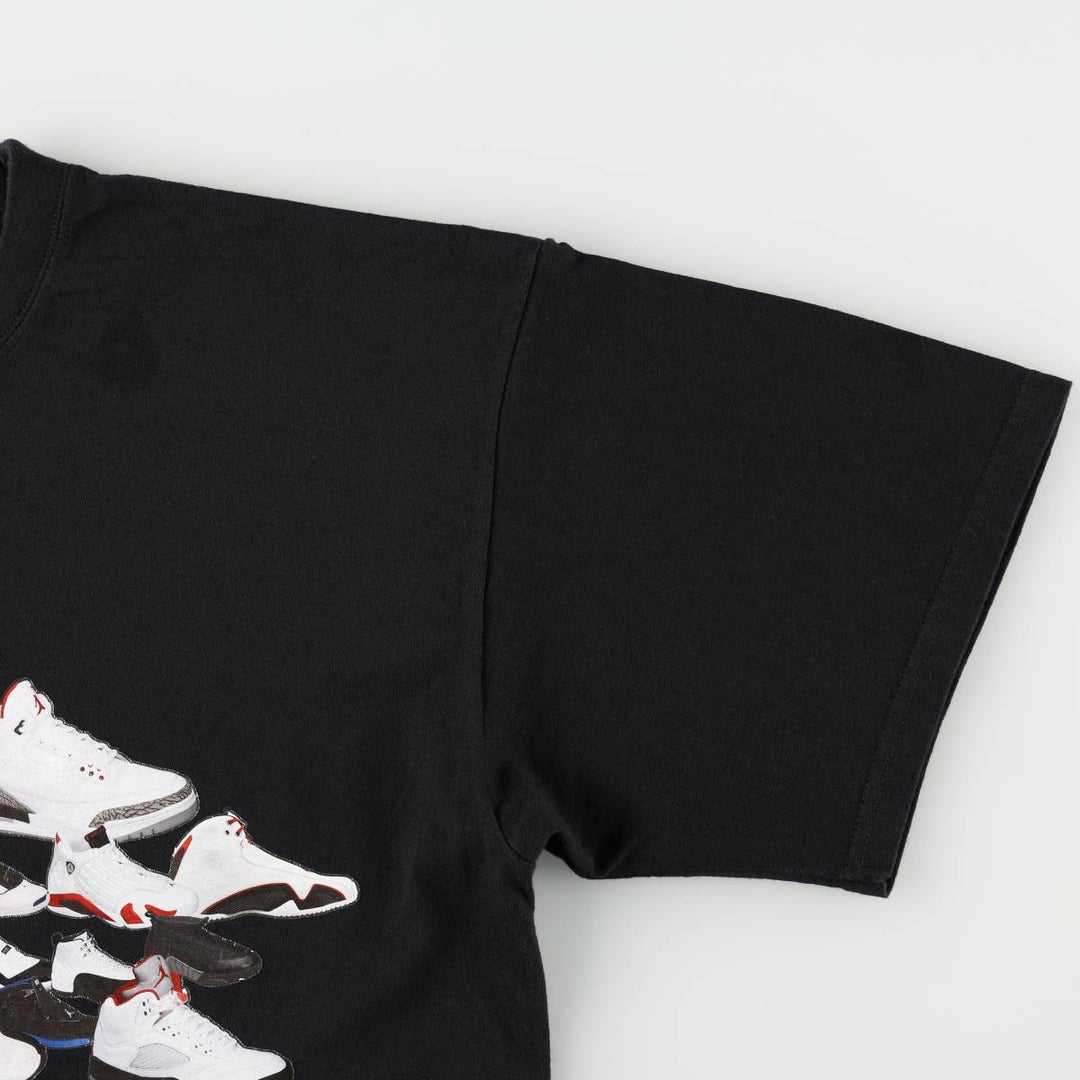 Nike AIR JORDAN sports print T-shirt, men's size L (approx.) cotton black type Vintage Second Hand