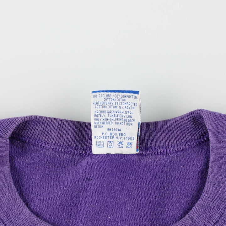 Champion One-Point Logo T-Shirt, Made in USA, Large (equivalent to Men's L), Vintage cotton purple type Vintage Second Hand