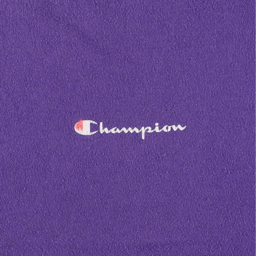 Champion One-Point Logo T-Shirt, Made in USA, Large (equivalent to Men's L), Vintage cotton purple type Vintage Second Hand