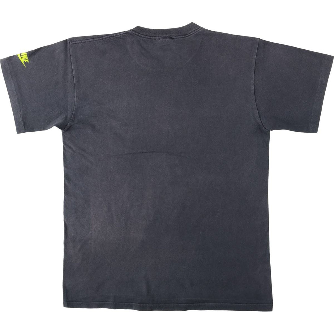 90'S Nike Silver Tag Printed T-Shirt Made in USA Men's L Size Vintage cotton black type Vintage Second Hand