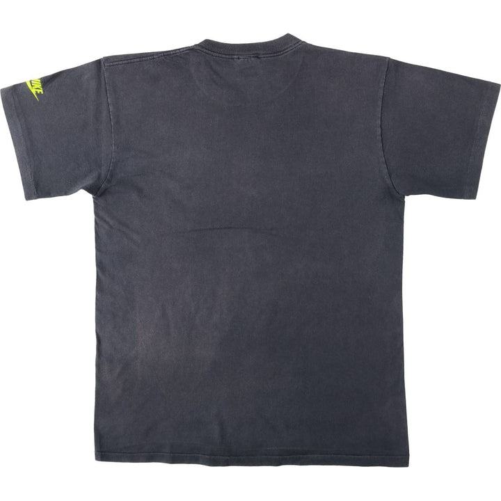 90'S Nike Silver Tag Printed T-Shirt Made in USA Men's L Size Vintage cotton black type Vintage Second Hand
