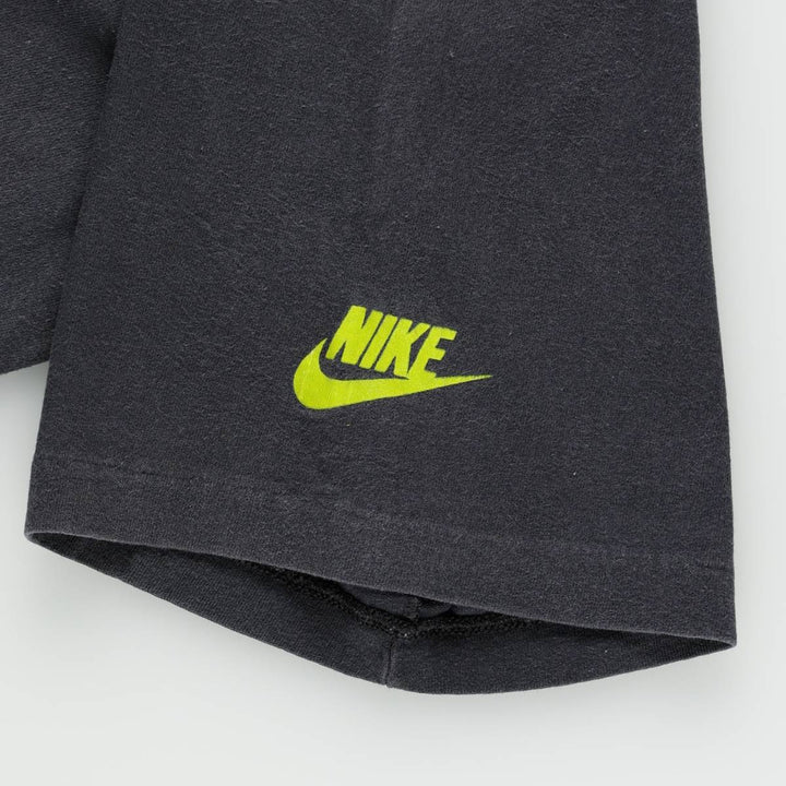 90'S Nike Silver Tag Printed T-Shirt Made in USA Men's L Size Vintage cotton black type Vintage Second Hand