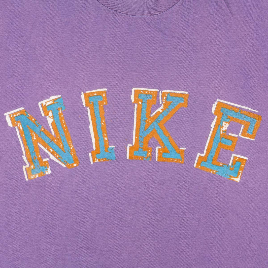90'S Nike Big Logo Print T-Shirt, Men's XL (approx.), Vintage unclear purple type Vintage Second Hand