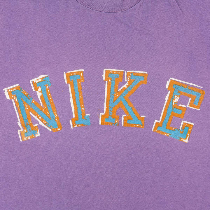 90'S Nike Big Logo Print T-Shirt, Men's XL (approx.), Vintage unclear purple type Vintage Second Hand