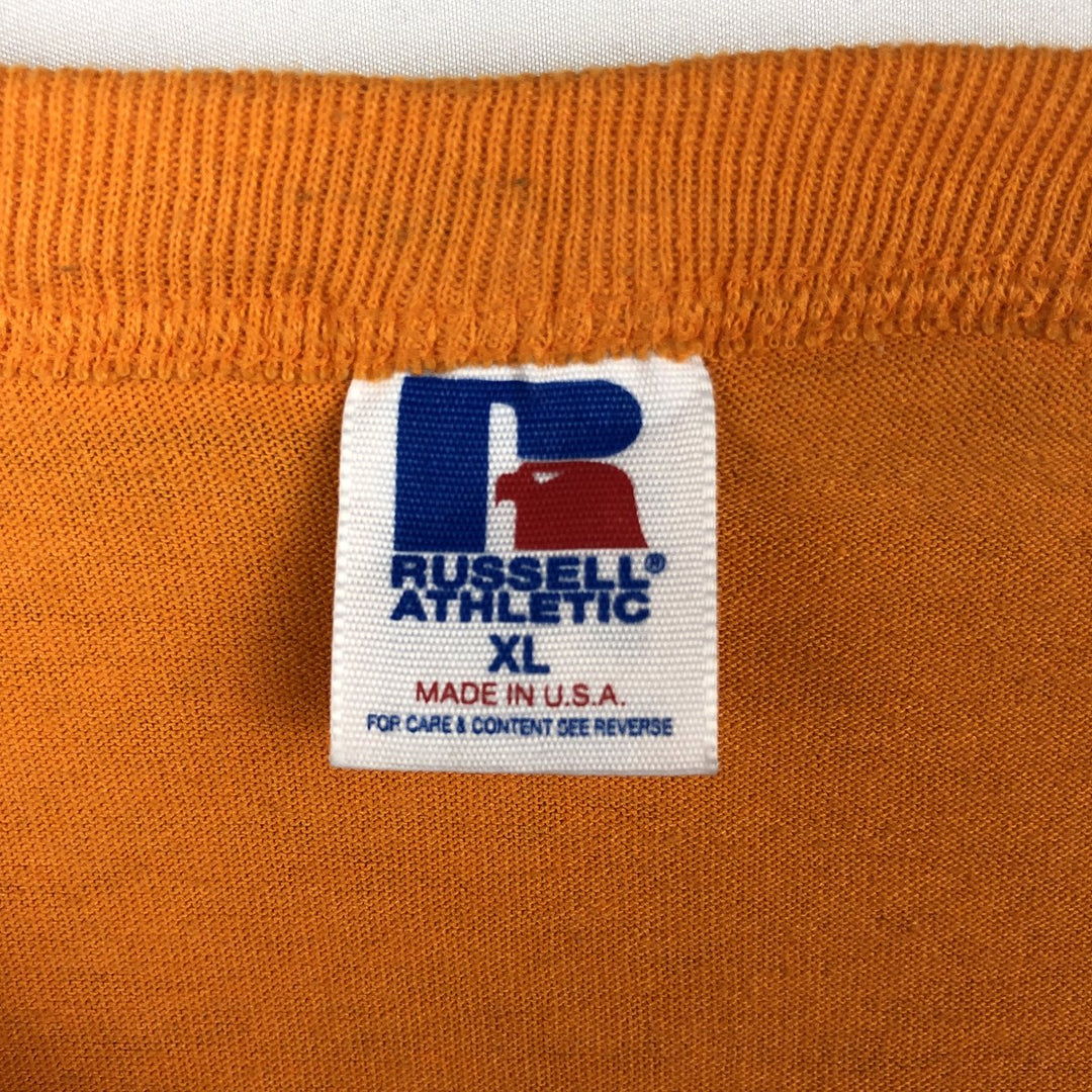 90'S Russell College T-shirt, Made in USA, Men's XL, Vintage cotton orange type Vintage Second Hand