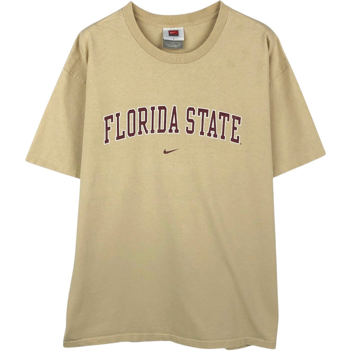 Nike NIKE TEAM College T-shirt, Men's L size cotton unbleached Vintage Second Hand